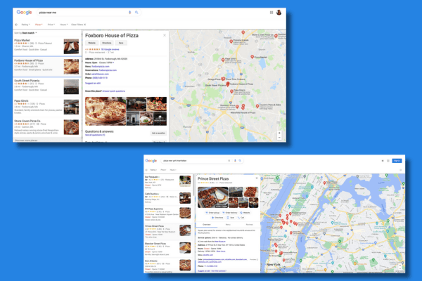 Google My Business profile for restaurants